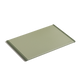 Rectangular green cutting board on a white background
